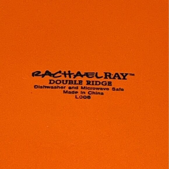 2 Rachael Ray Double Ridge Orange Dinner Plates 11 1/4” - Picture 5 of 5